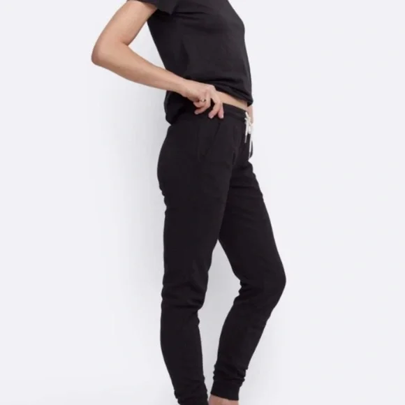 NWT MATE the Label Organic Terry Cotton CLASSIC JOGGER Pant Jet Black - MEDIUM - Picture 2 of 16